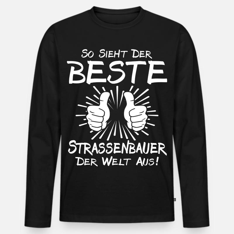 Bester Strassenbauer - Männer Premium Bio Langarmshirt - Schwarz