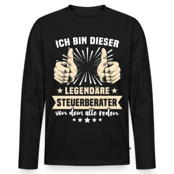 Expressions du conseiller fiscal - T-shirt manches longues Premium bio Homme - noir - Devant - Nico (187cm)