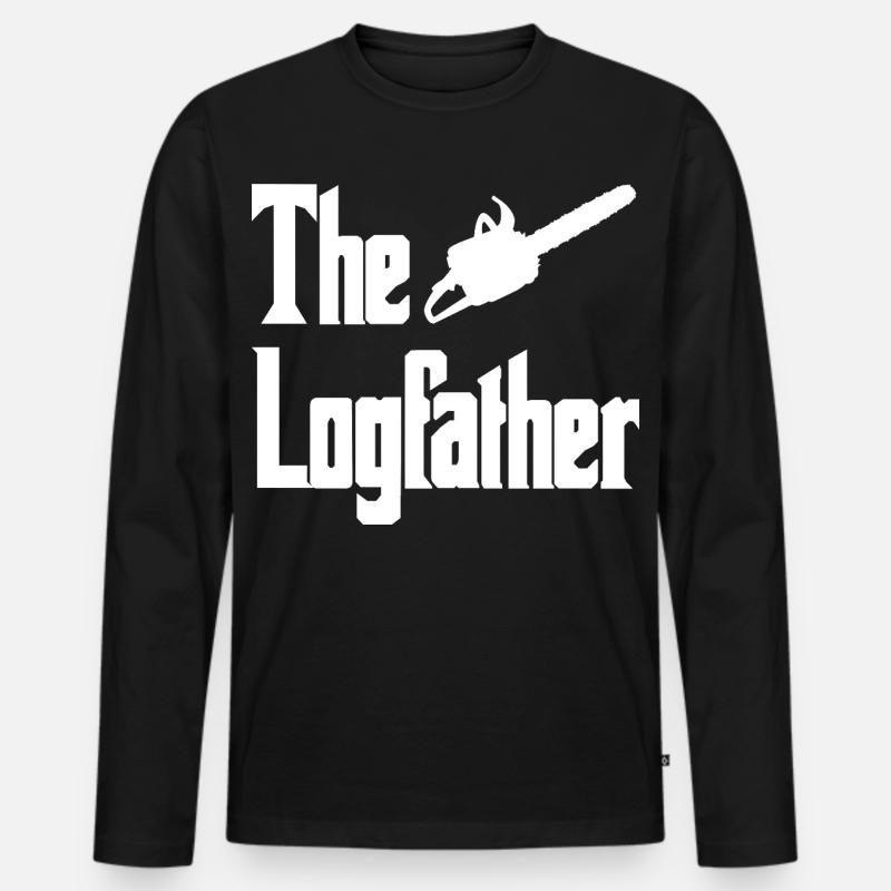 Lumberjack Icon Parody - Männer Premium Bio Langarmshirt - Schwarz