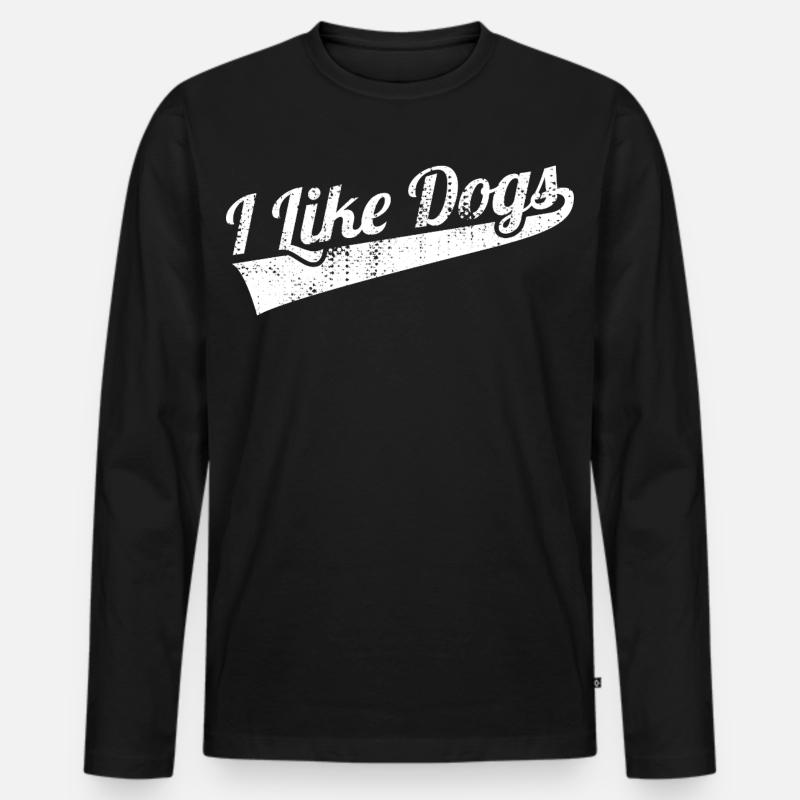 Ich mag Hunde - Männer Premium Bio Langarmshirt - Schwarz