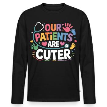 Nos patients sont CutER - T-shirt manches longues Premium bio Homme - noir - Devant - Nico (187cm)