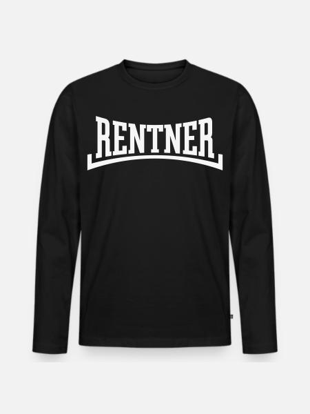 Retirees (Pension/Retirement/Concave/White) - Men's Premium Organic Long Sleeve Shirt - black