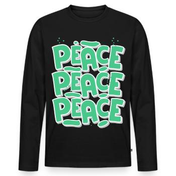 Peace - Männer Premium Bio Langarmshirt - Schwarz - Vorne - Nico (187cm)