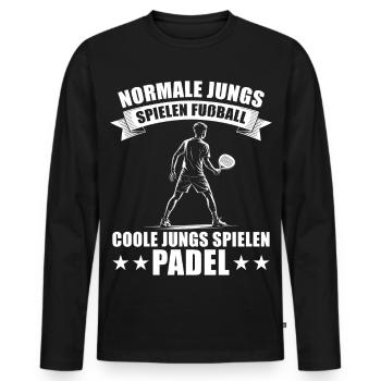 Padel players: Cool guys play padel - Men's Premium Organic Long Sleeve Shirt - black - Front - Nico (187cm)