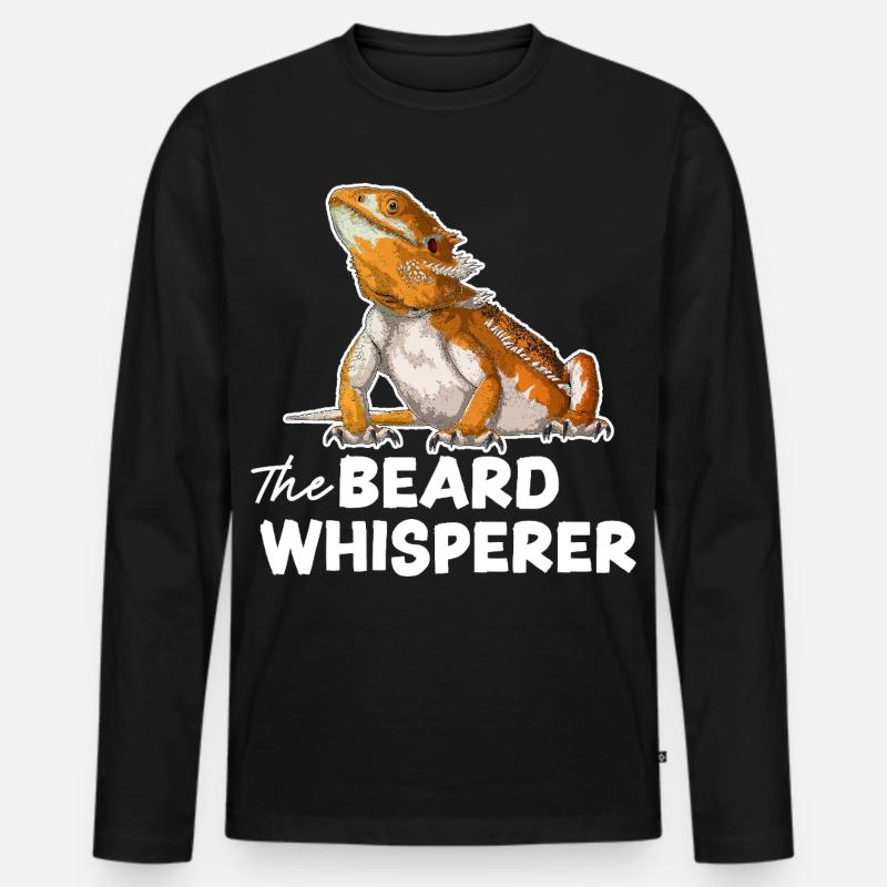 Der Bartflüsterer - Männer Premium Bio Langarmshirt - Schwarz