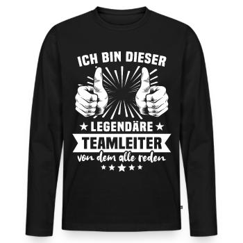 Team Leader Legend - Men's Premium Organic Long Sleeve Shirt - black - Front - Nico (187cm)