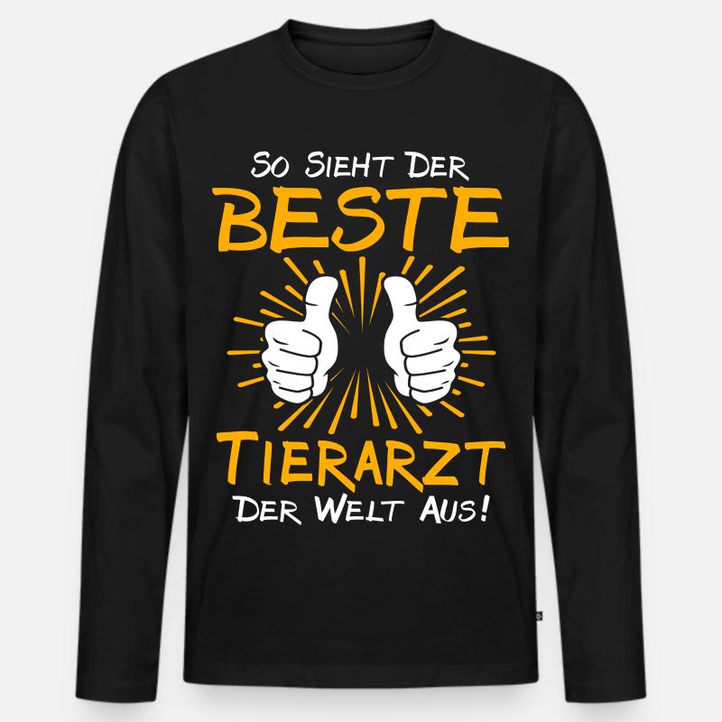 Tierarzt Geschenkidee - Männer Premium Bio Langarmshirt - Schwarz