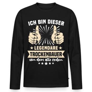 Dictons sur les cloisons sèches - T-shirt manches longues Premium bio Homme - noir - Devant - Nico (187cm)