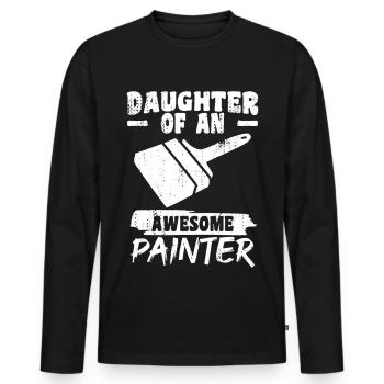 Daughter of a great painter - Men's Premium Organic Long Sleeve Shirt - black - Front - Nico (187cm)