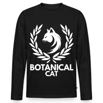 Chat Botanique - T-shirt manches longues Premium bio Homme - noir - Devant - Nico (187cm)