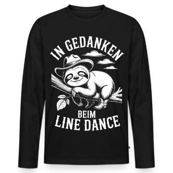 Le paresseux rêve de danse en ligne - T-shirt manches longues Premium bio Homme - noir - Devant - Nico (187cm)