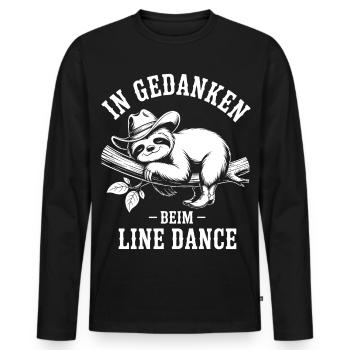Sloth dreams of line dancing - Men's Premium Organic Long Sleeve Shirt - black - Front - Nico (187cm)