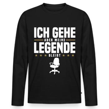 Cher collègue d’adieu - T-shirt manches longues Premium bio Homme - noir - Devant - Nico (187cm)