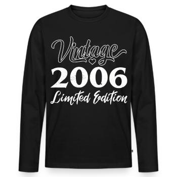 Vintage 2006 Limited Edition Anniversaire Cadeau - T-shirt manches longues Premium bio Homme - noir - Devant - Nico (187cm)