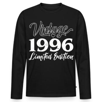 Vintage 1996 Limited Edition Anniversaire Cadeau - T-shirt manches longues Premium bio Homme - noir - Devant - Nico (187cm)