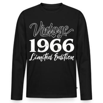 Vintage 1966 Limited Edition Anniversaire Cadeau - T-shirt manches longues Premium bio Homme - noir - Devant - Nico (187cm)