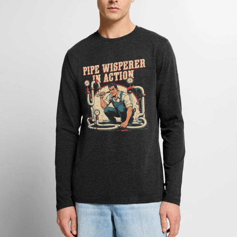 Pipe Layer Pipe Builder Pipe Whisperer Men's Premium Organic Long Sleeve Shirt