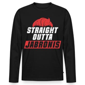 Jabroni Straight Outta Jarbronis - Men's Premium Organic Long Sleeve Shirt - black - Front - Nico (187cm)