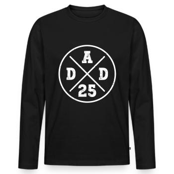 Dad 25 Baby Dad Gift Dad 2025 - Men's Premium Organic Long Sleeve Shirt - black - Front - Nico (187cm)