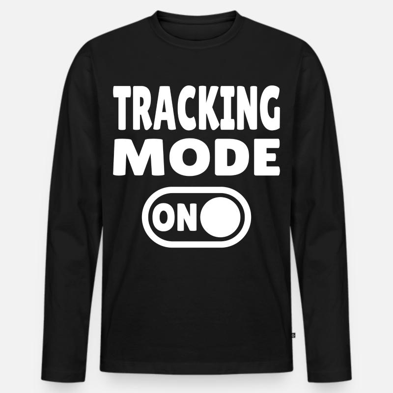 Tracking Mode ON – Fährtenlesen Abenteuer - Männer Premium Bio Langarmshirt - Schwarz