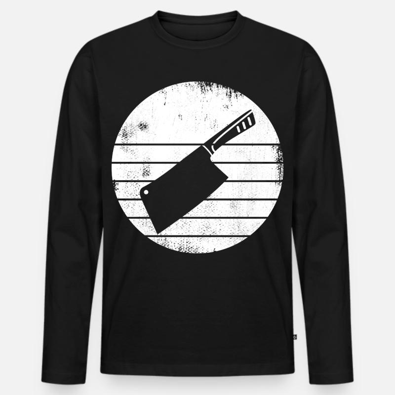 Hackmesser - Männer Premium Bio Langarmshirt - Schwarz