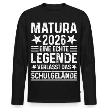 Matura 2026: A legend leaves the school grounds - Men's Premium Organic Long Sleeve Shirt - black - Front - Nico (187cm)