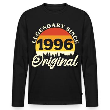 1996 Vintage Retro Original Birthday Gift - Men's Premium Organic Long Sleeve Shirt - black - Front - Nico (187cm)