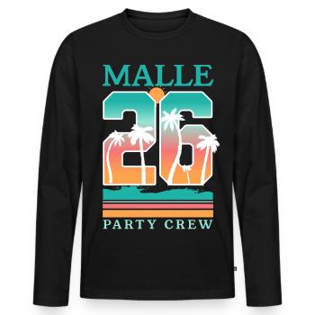 Malle 2026 Mallorca - Men's Premium Organic Long Sleeve Shirt - black - Front - Nico (187cm)