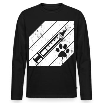 Vet Syringe - Men's Premium Organic Long Sleeve Shirt - black - Front - Nico (187cm)