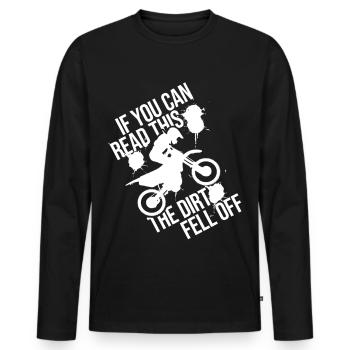 Si vous pouvez lire ceci, la terre est tombée - T-shirt manches longues Premium bio Homme - noir - Devant - Nico (187cm)