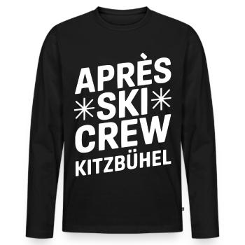 Kitzbühel Après Ski Crew Party - Men's Premium Organic Long Sleeve Shirt - black - Front - Nico (187cm)