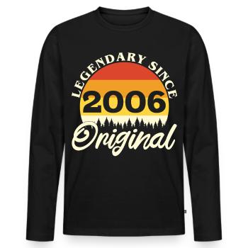 2006 Vintage Retro Original Birthday Gift - Men's Premium Organic Long Sleeve Shirt - black - Front - Nico (187cm)