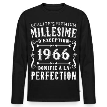 60-jähriges Jubiläum Vintage 1966 Partygeschenk - Männer Premium Bio Langarmshirt - Schwarz - Vorne - Nico (187cm)