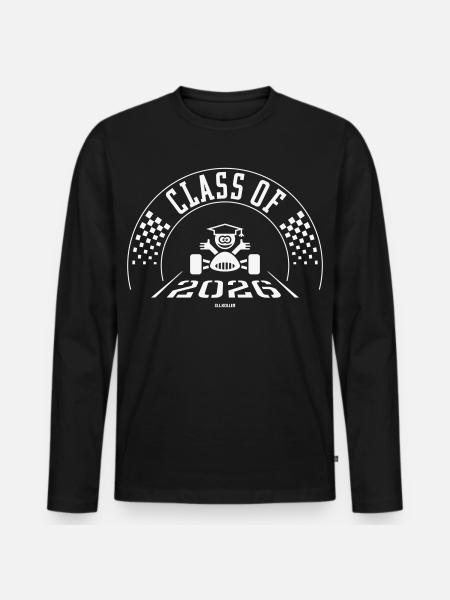 Class Of 2026 (Abschlussklasse Zieleinfahrt White) - Männer Premium Bio Langarmshirt - Schwarz