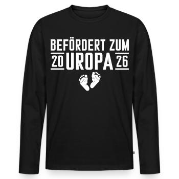 Babyparty Befördert zum Uropa 2026 - Männer Premium Bio Langarmshirt - Schwarz - Vorne - Nico (187cm)