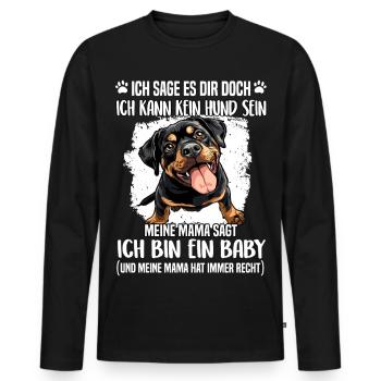Propriétaire de Rottweiler T Mère de Rottweiler - T-shirt manches longues Premium bio Homme - noir - Devant - Nico (187cm)