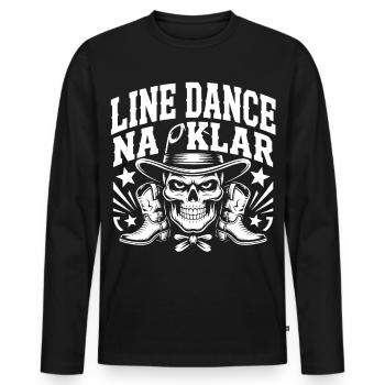 Bone Cowboy Line Dance - Men's Premium Organic Long Sleeve Shirt - black - Front - Nico (187cm)