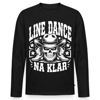 Cowboy en Ligne de Crâne - T-shirt manches longues Premium bio Homme - noir - Devant - Nico (187cm)