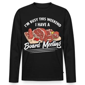  Charcuterie Board Meeting Food Items Charcuterie - Men's Premium Organic Long Sleeve Shirt - black - Front - Nico (187cm)
