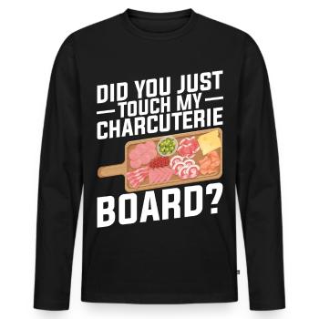 Charcuterie Artist Board mit Deckel-Käse - Männer Premium Bio Langarmshirt - Schwarz - Vorne - Nico (187cm)