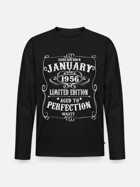 Legends-were-born-in-January-1956 - Men's Premium Organic Long Sleeve Shirt - black