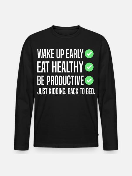 Funny New Year's Resolution - Men's Premium Organic Long Sleeve Shirt - black