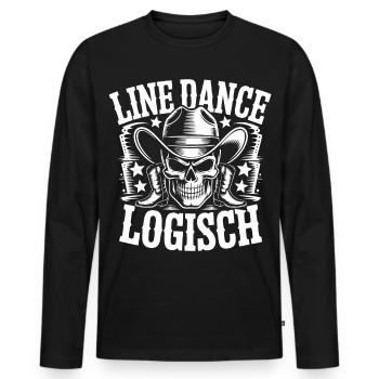 Line Dance Logical Skull - Men's Premium Organic Long Sleeve Shirt - black - Front - Nico (187cm)