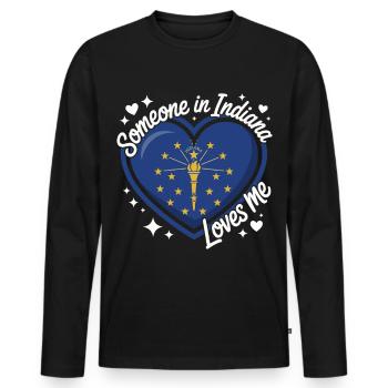 Indiana Herz Liebe Im Staat - Männer Premium Bio Langarmshirt - Schwarz - Vorne - Nico (187cm)