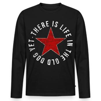 There Is Life In The Old Dog Yet Geburtstag  - Männer Premium Bio Langarmshirt - Schwarz - Vorne - Nico (187cm)