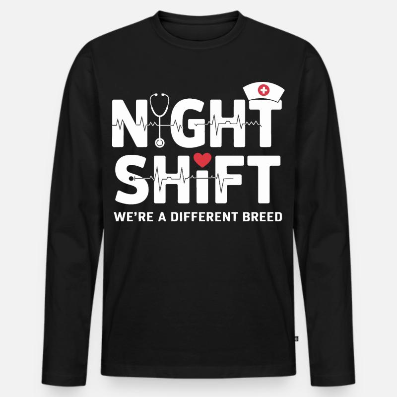 NachtSchicht Herzpfleger – Different Breed - Männer Premium Bio Langarmshirt - Schwarz