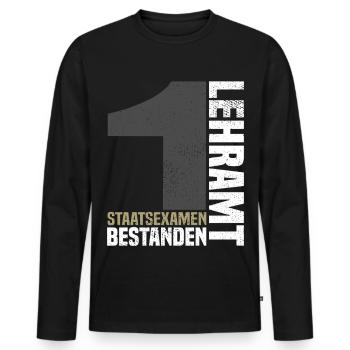 1st State Examination in Teaching - Men's Premium Organic Long Sleeve Shirt - black - Front - Nico (187cm)