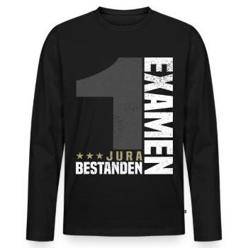 Glückwunsch 1. Examen Jura - Männer Premium Bio Langarmshirt - Schwarz - Vorne - Nico (187cm)