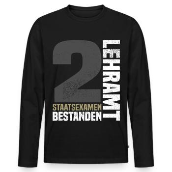 2. Staatsexamen Lehramt - Männer Premium Bio Langarmshirt - Schwarz - Vorne - Nico (187cm)