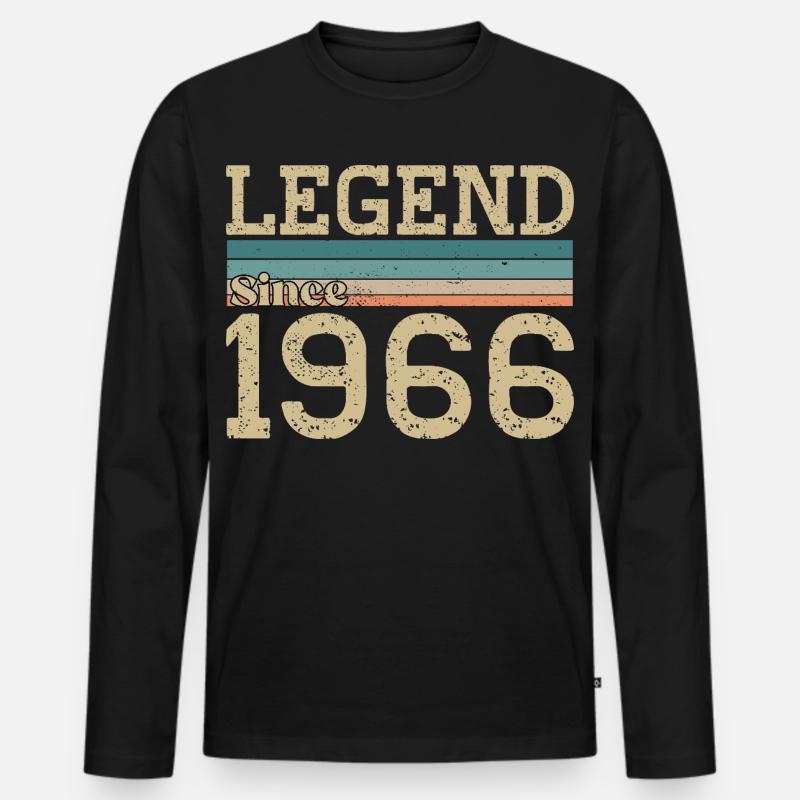 Legende seit 1966 Jubiläum 1966 - Männer Premium Bio Langarmshirt - Schwarz